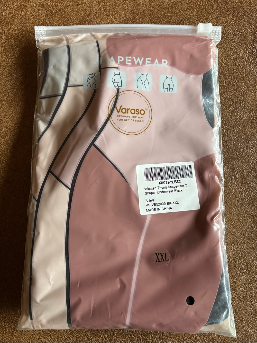 NWT Varaso Women’s Thong Shapewear Underwear - Black XXL